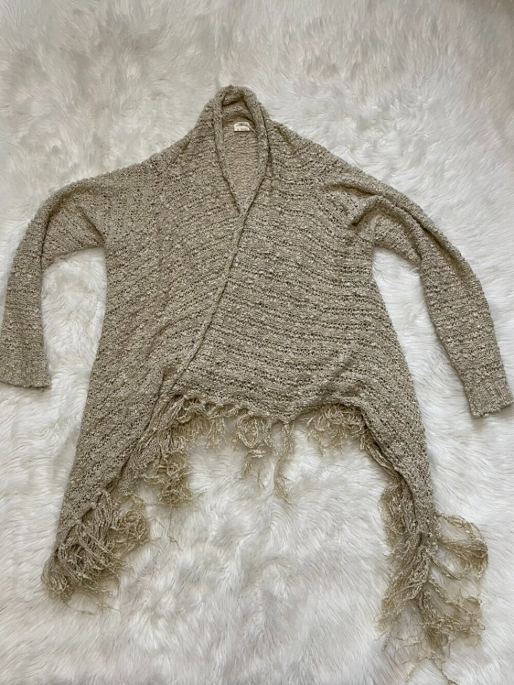 O'Neill IBBY Open cardigan Fringe Sweater Natural Large